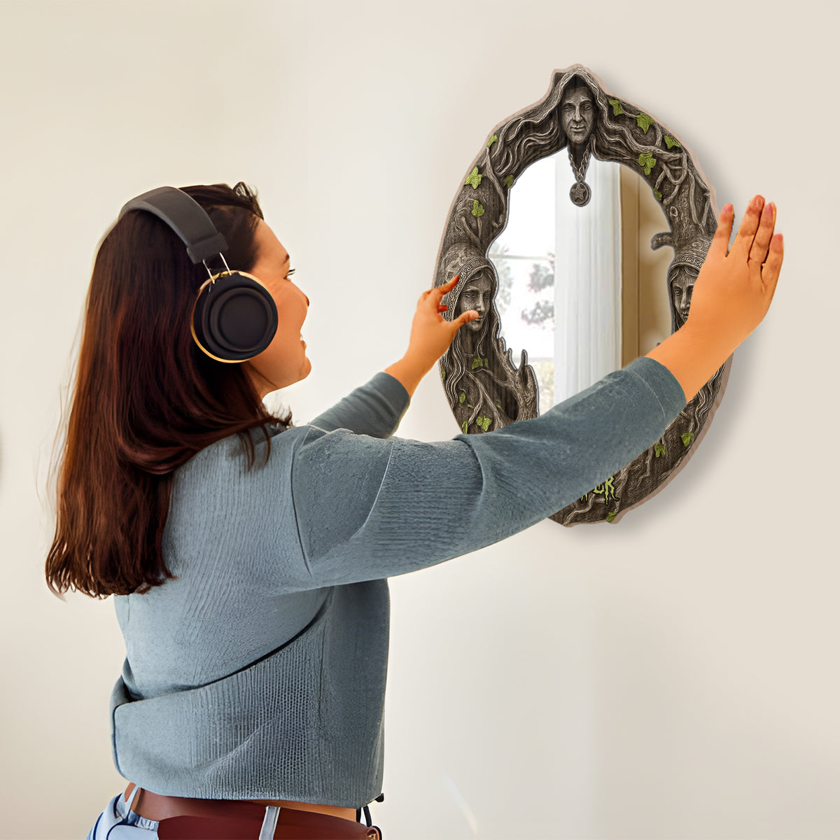 Ambiance sorcière - Miroir mural personnalisé de sorcière