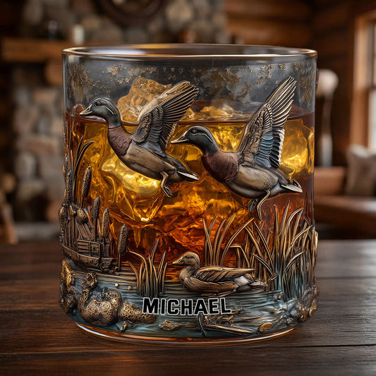 Coffret carafe à whisky personnalisée pour la chasse au canard