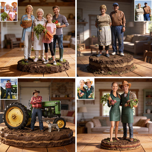 Cadeau pour agriculteur - Plaque acrylique personnalisée en forme de fermier