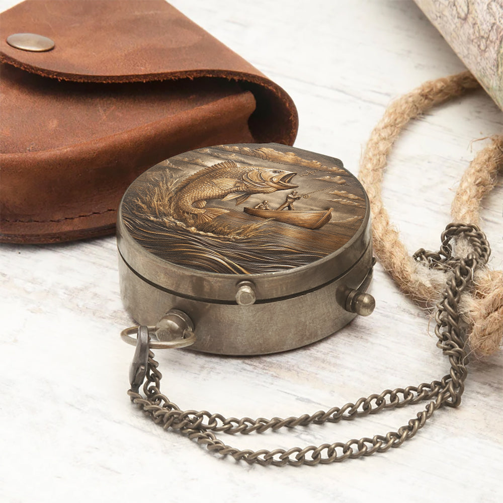Gift For Fishing Husbandm Son, Dad... - Personalized Fishing Compass