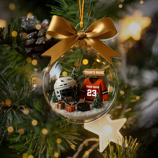 Hockey Season Is Coming - Personalized Hockey Transparent Ornament