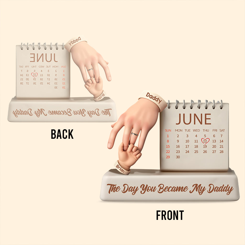 Le jour où tu es devenu mon papa - Plaque acrylique personnalisée « Papa » en forme de paternité