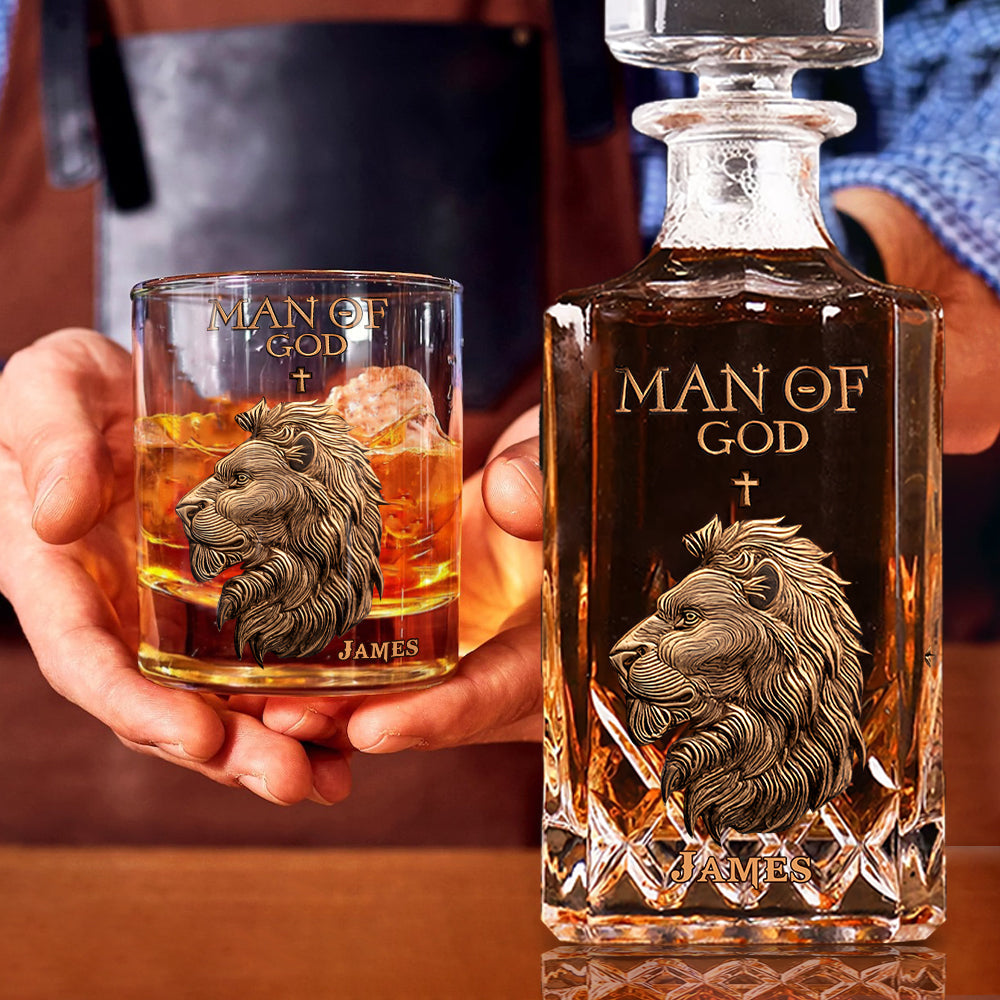 Homme de Dieu - Coffret carafe à whisky chrétienne personnalisée
