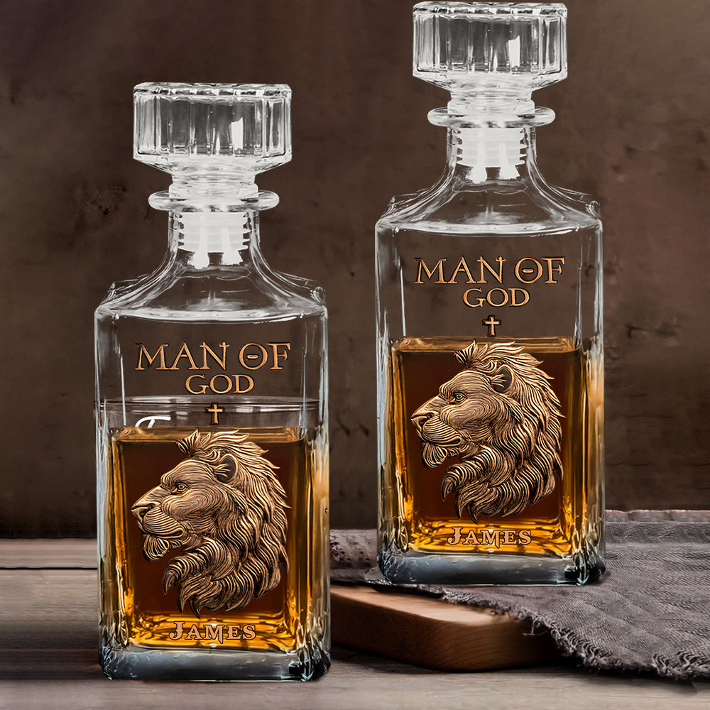 Homme de Dieu - Coffret carafe à whisky chrétienne personnalisée