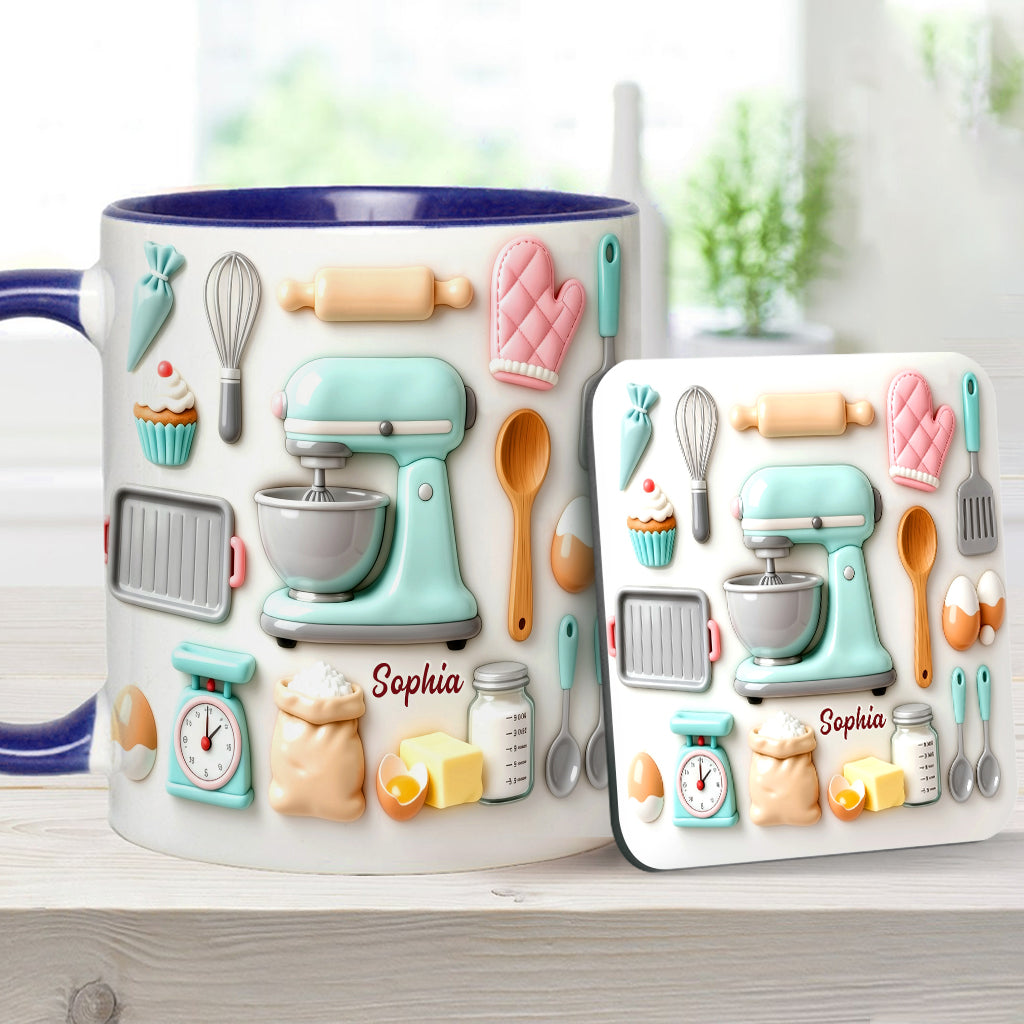 J'adore pâtisser - Mug et sous-verre personnalisés sur le thème de la pâtisserie