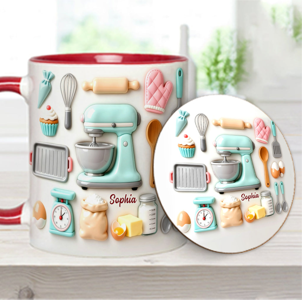 J'adore pâtisser - Mug et sous-verre personnalisés sur le thème de la pâtisserie