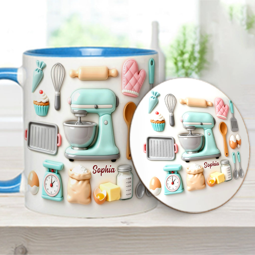 J'adore pâtisser - Mug et sous-verre personnalisés sur le thème de la pâtisserie