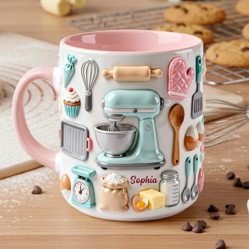 J'adore pâtisser - Mug et sous-verre personnalisés sur le thème de la pâtisserie