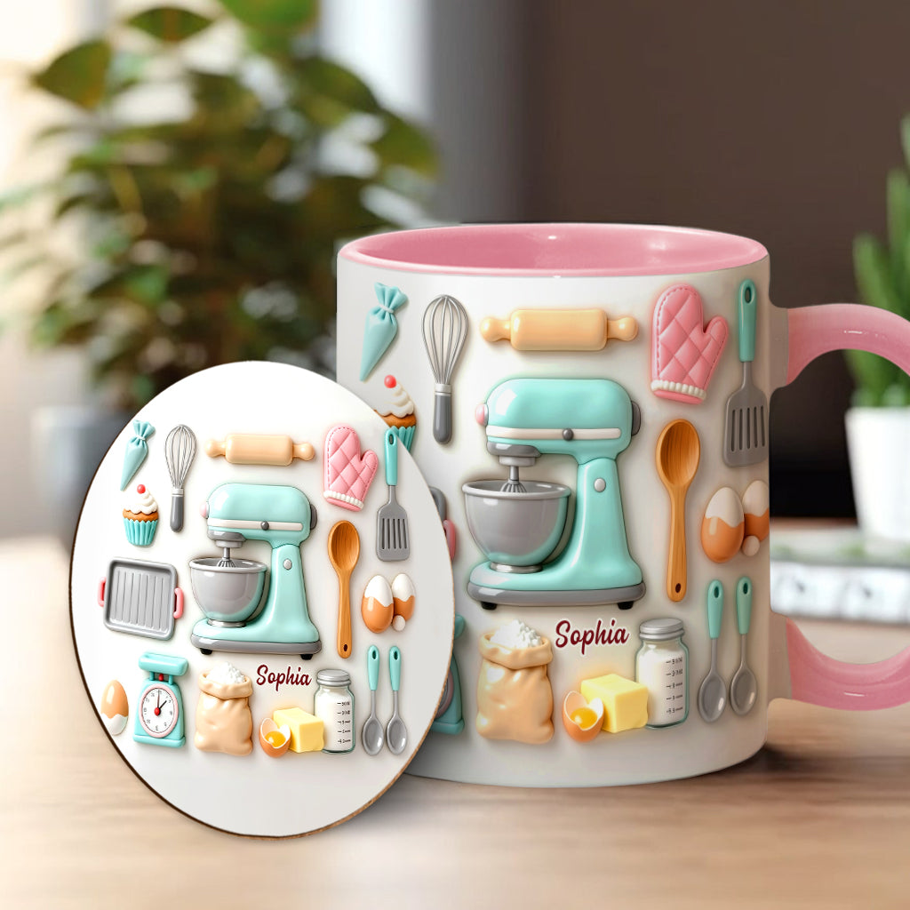 J'adore pâtisser - Mug et sous-verre personnalisés sur le thème de la pâtisserie
