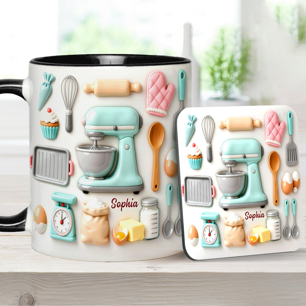 J'adore pâtisser - Mug et sous-verre personnalisés sur le thème de la pâtisserie