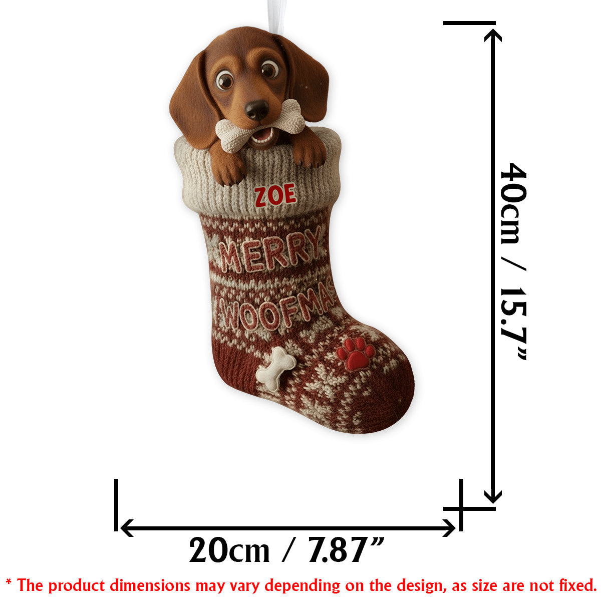 Chaussette de Noël humoristique en forme d'os de chien volé - Chaussette de Noël personnalisée en forme de chien