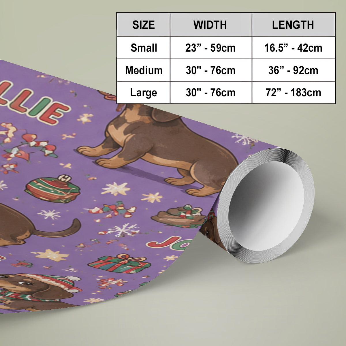 Cheerful Christmas - Personalized Dog Wrapping Papers