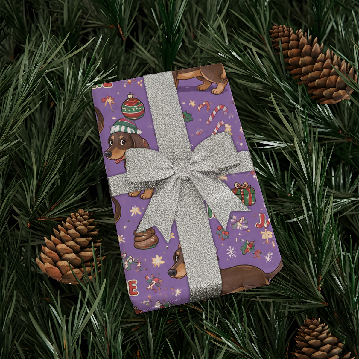 Cheerful Christmas - Personalized Dog Wrapping Papers
