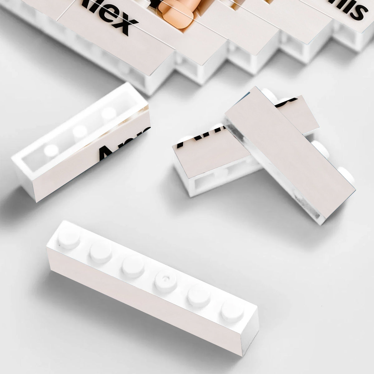 Together We Build A Life We Love - Personalized Couple Heart Building Brick Blocks Printed On Both Sides