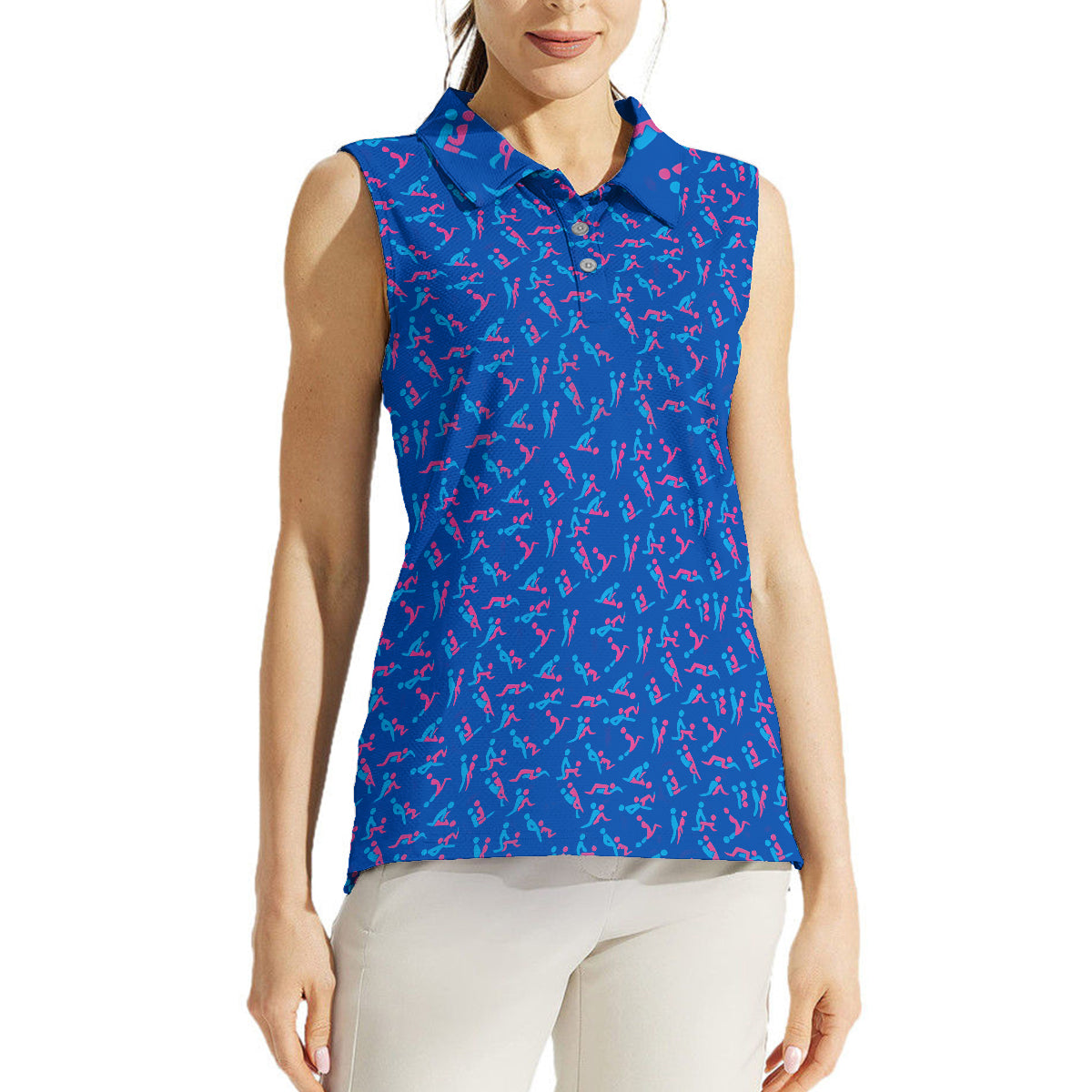 Cadeau amusant pour elle - Polo sans manches personnalisé pour couple