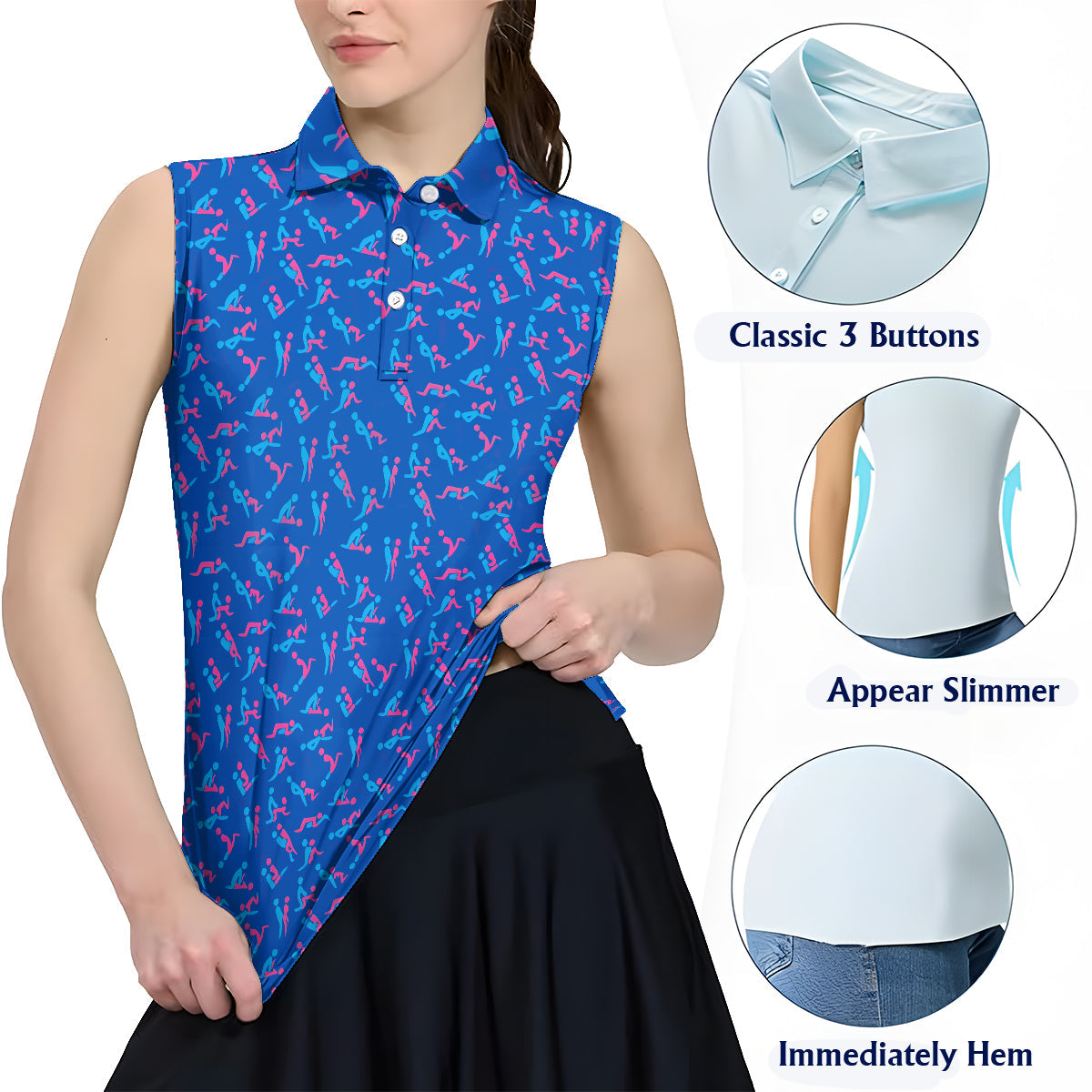 Cadeau amusant pour elle - Polo sans manches personnalisé pour couple