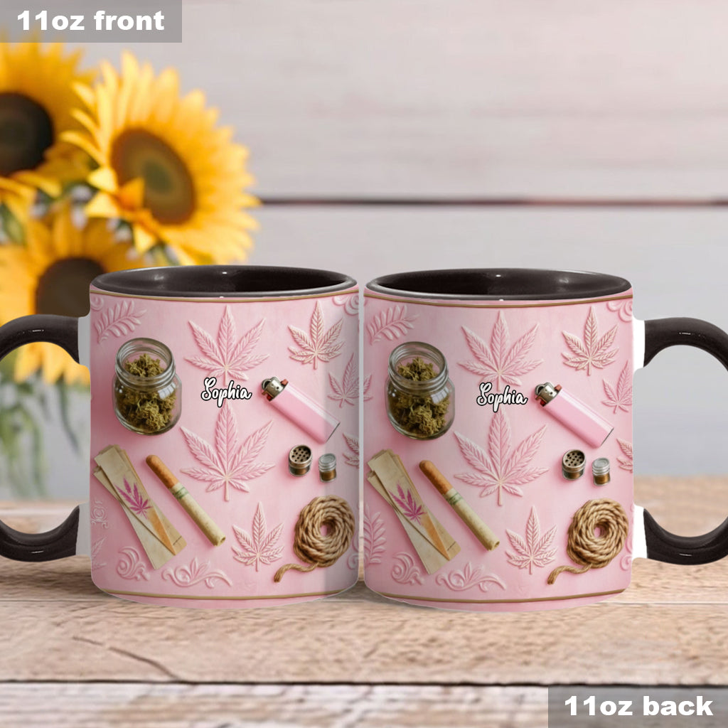 Feuilles Magiques - Mug et sous-verre personnalisés avec motif de mauvaises herbes