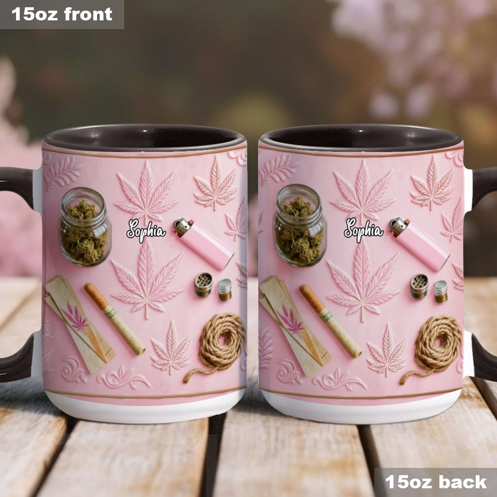 Feuilles Magiques - Mug et sous-verre personnalisés avec motif de mauvaises herbes