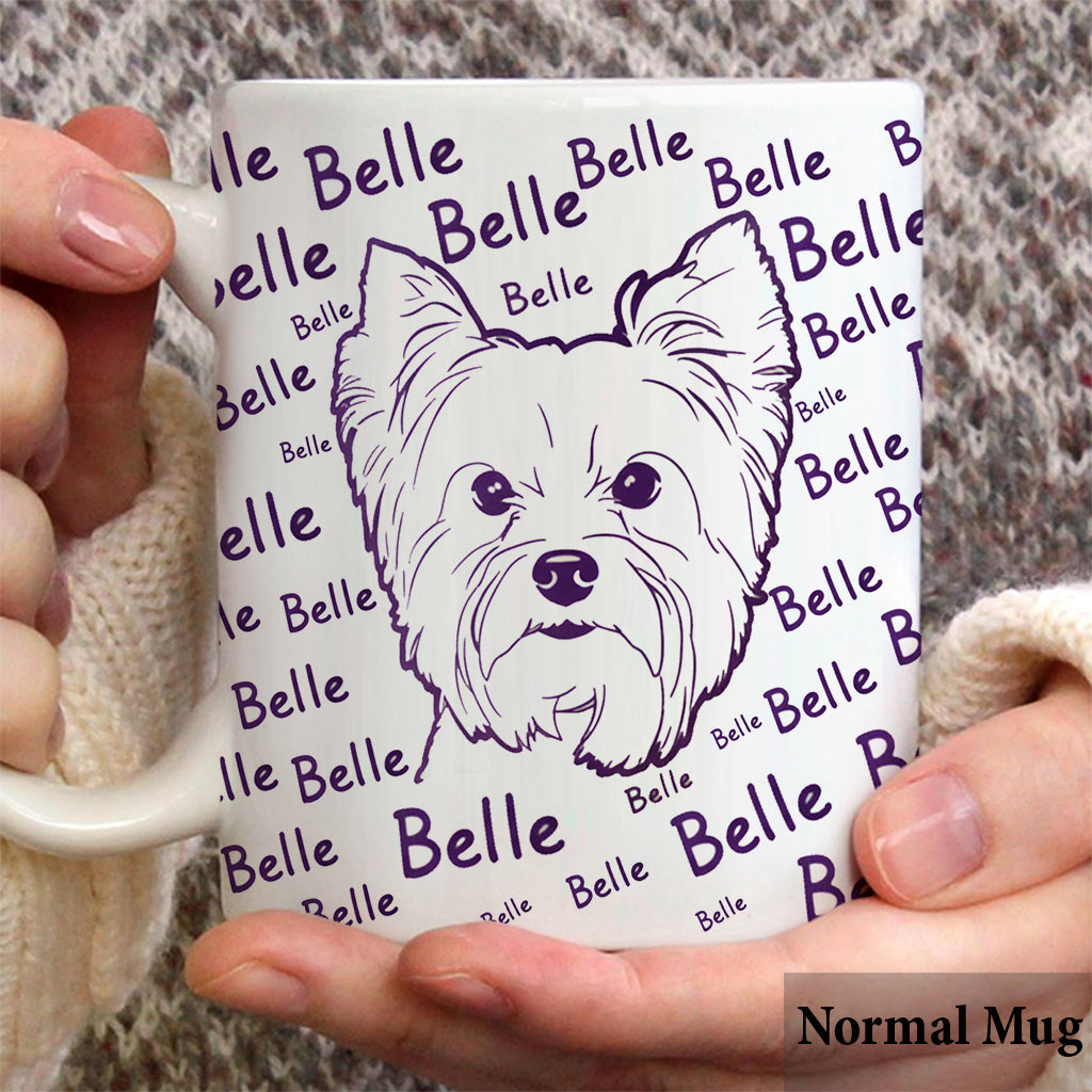 Unique Pet Gift, Badly Drawn Minimalist - Personalized Dog Mug