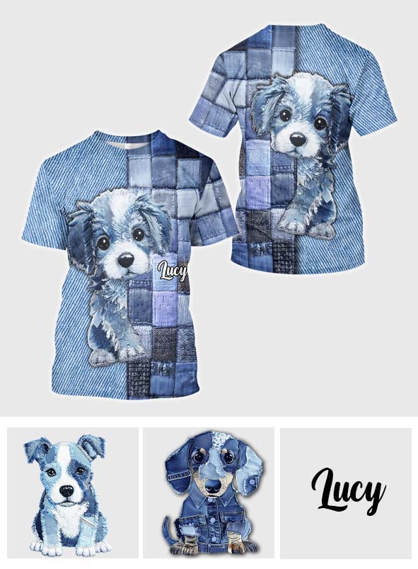 T-shirt personnalisé « J’adore les Golden Retrievers » avec motif chien.