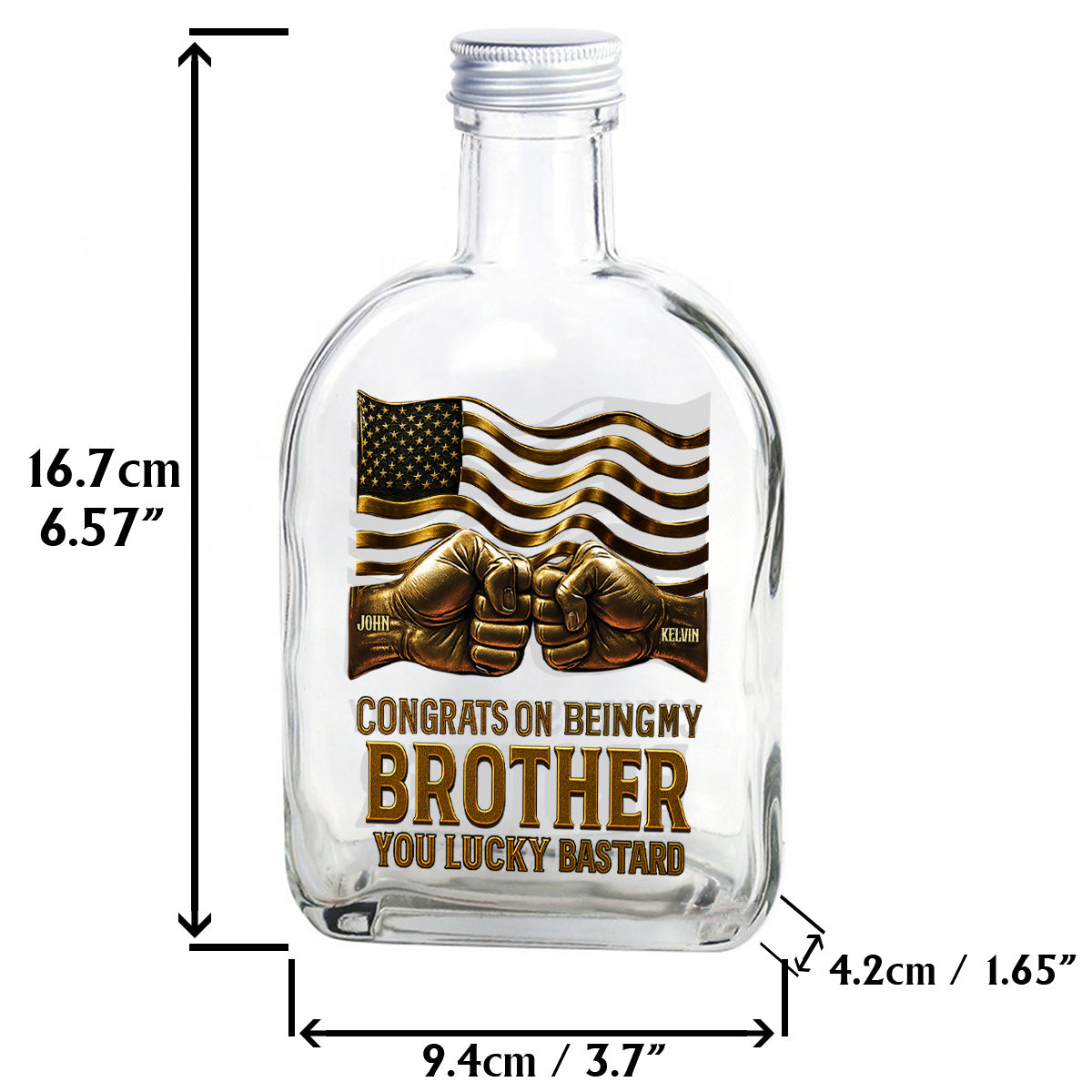 Félicitations pour être mon frère ! – Bouteille de vin personnalisée pour frère/sœur