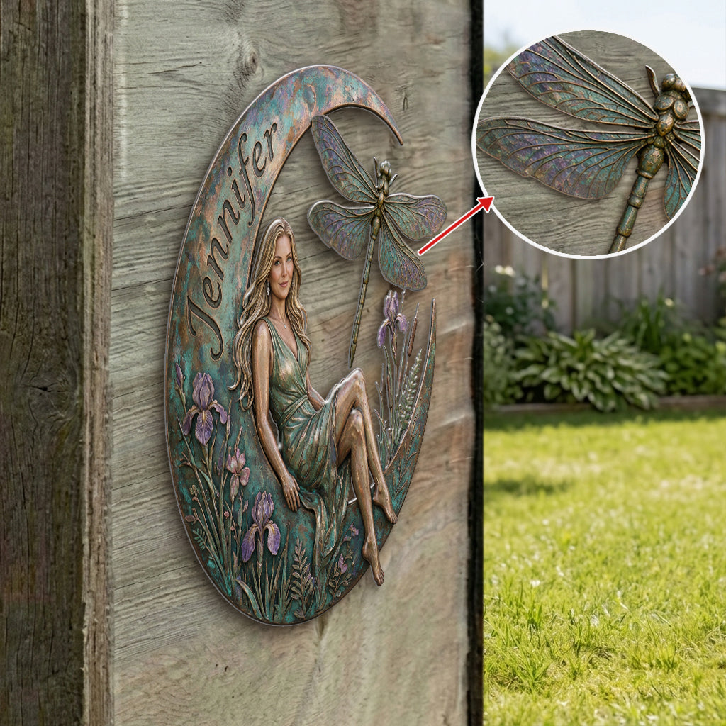 Art de Libellule Rustique - Panneau Métallique Découpé 3D Personnalisé
