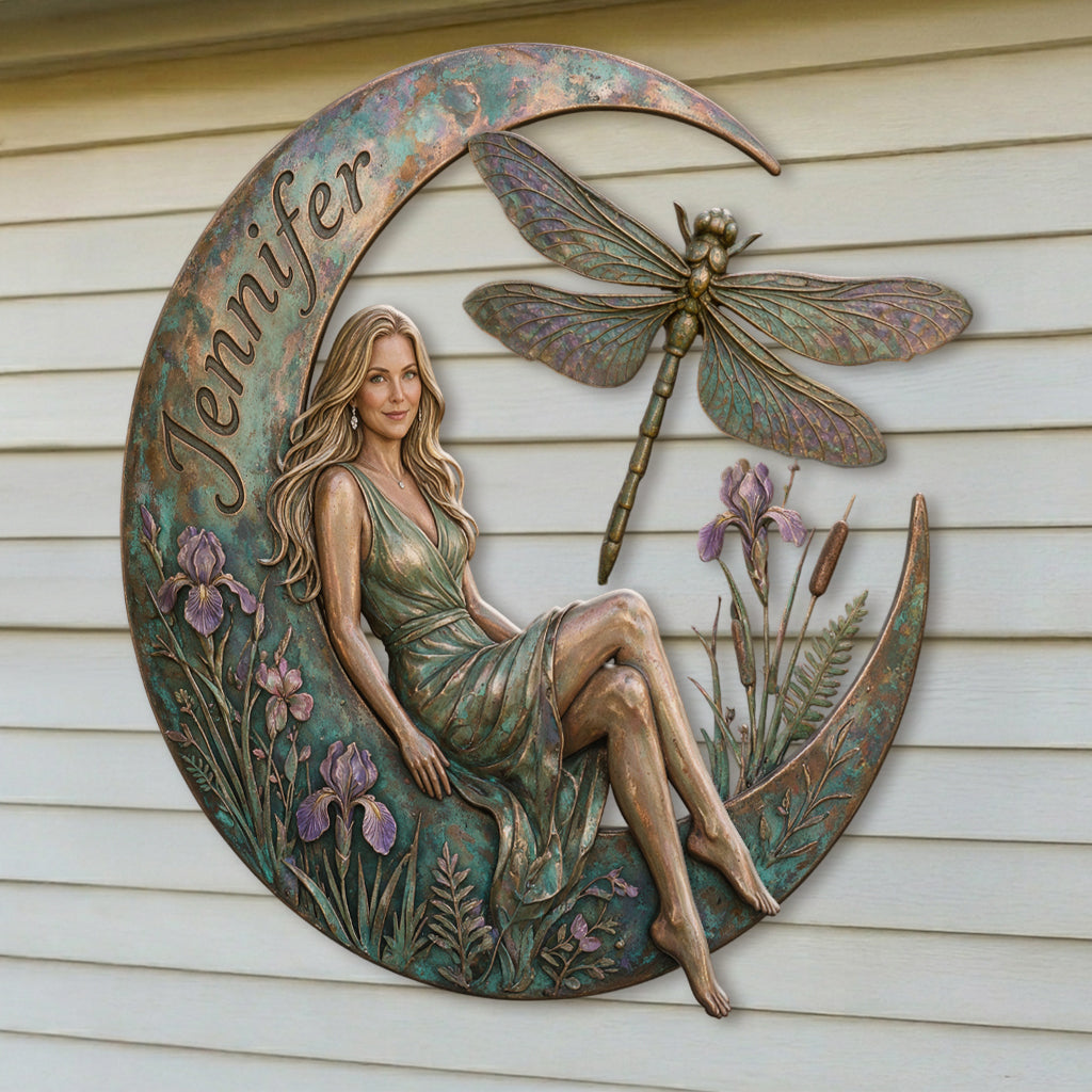 Art de Libellule Rustique - Panneau Métallique Découpé 3D Personnalisé