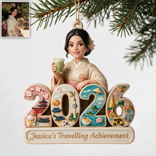 2026 Travel Achievement - Personalized Travelling Premium 3D Ornament