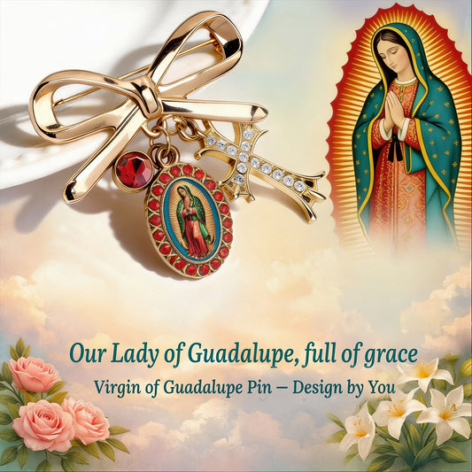 Notre-Dame de Guadalupe - Épinglette chrétienne personnalisée en émail 3D