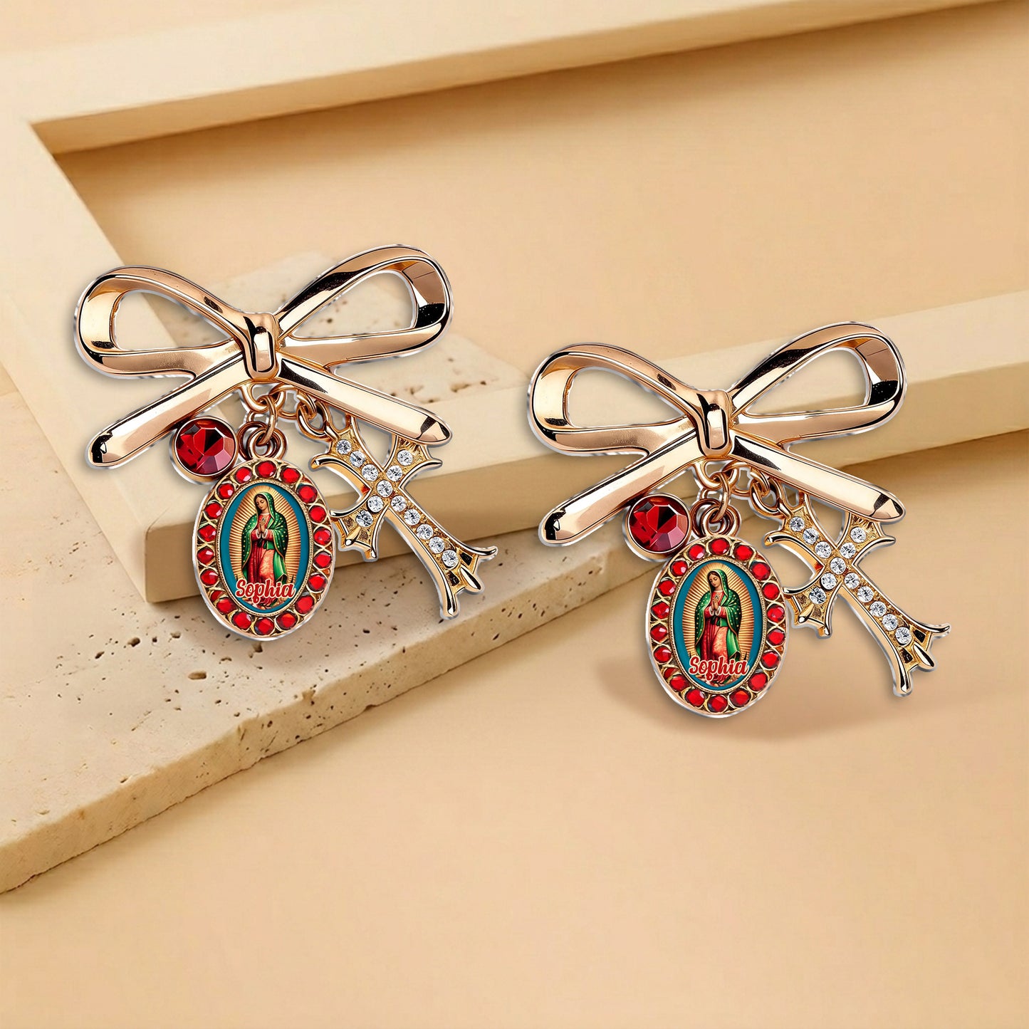 Our Lady of Guadalupe - Personalized Christian 3D Embossed Enamel Pin