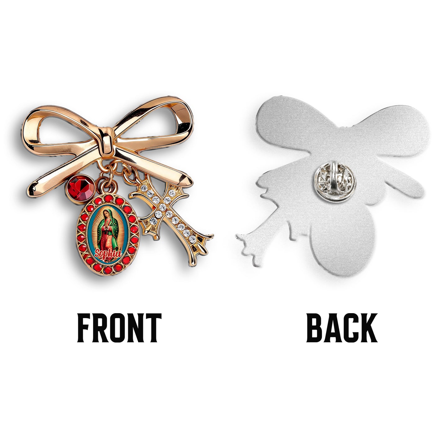 Our Lady of Guadalupe - Personalized Christian 3D Embossed Enamel Pin