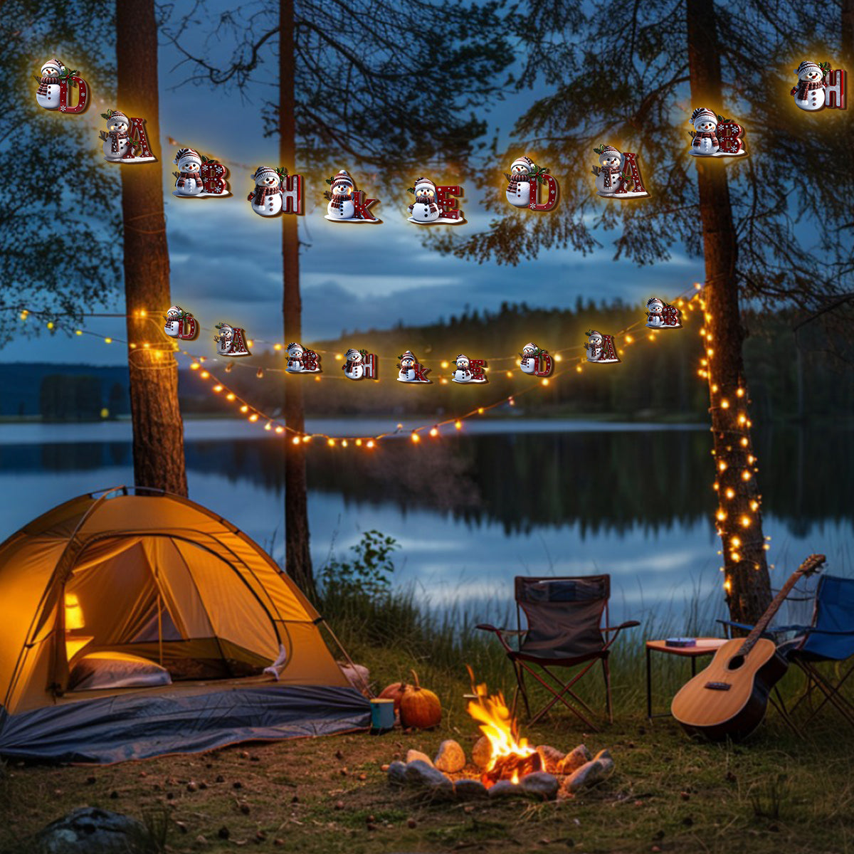 Famille heureuse - Guirlandes lumineuses personnalisées pour la famille