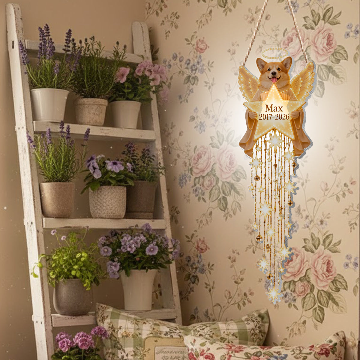 Dog Memorial Angel Star Light - Personalized Dog LED Light Acrylic Sign