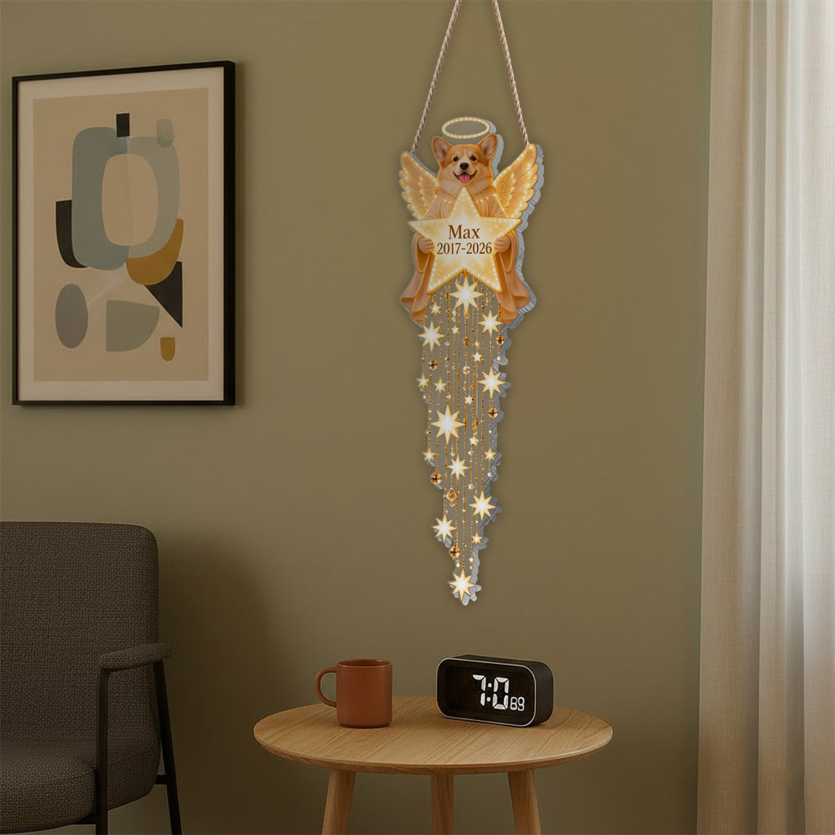 Dog Memorial Angel Star Light - Personalized Dog LED Light Acrylic Sign