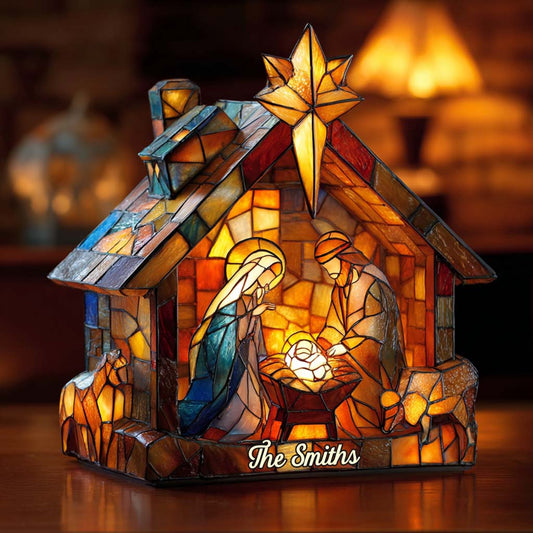 Veilleuse LED chrétienne personnalisée en acrylique pour La Sainte Nuit -