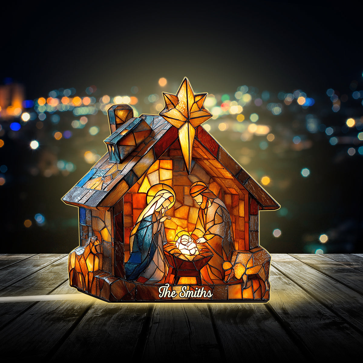 The Holy Night - Personalized Christian Acrylic LED Night Light