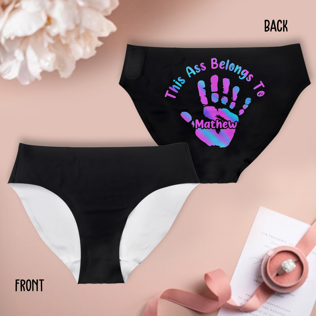 This Ass Is Taken Gift For Her Or Him - Personalized Couple Women Briefs & Men Boxer Briefs