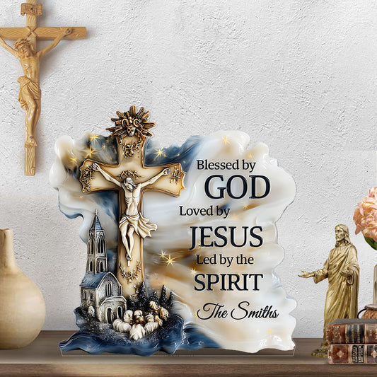 Blessed By God - Personalized Christian Custom Shaped Acrylic Plaque
