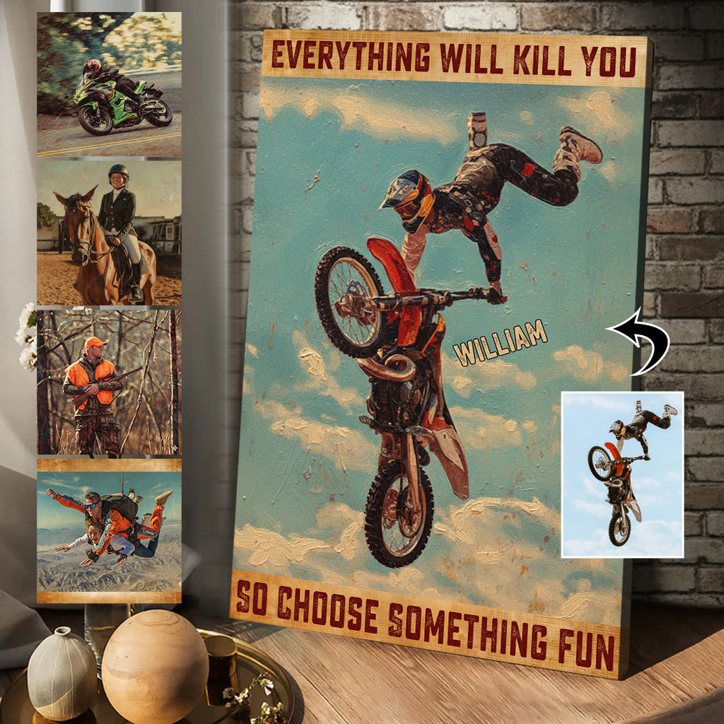 Tableau vintage style rétro - Toile et affiche personnalisées avec cheval