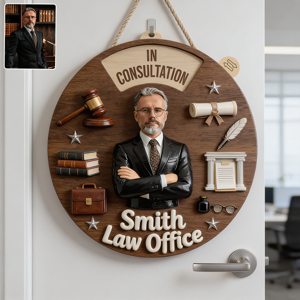 Justice Begins - Personalized Lawyer Spinner Sign Custom Shape