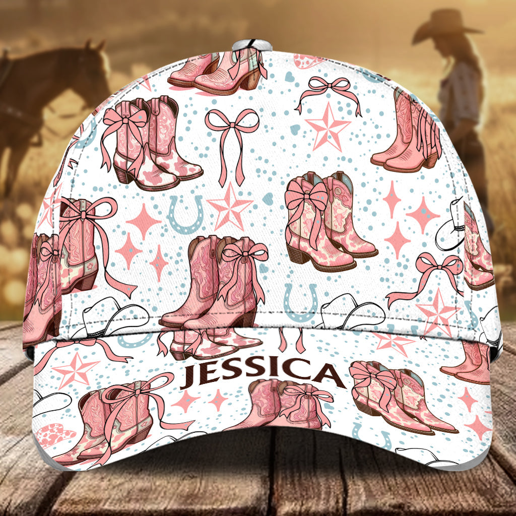 Bottes et nœuds de cowgirl Coquette - Casquette de cowgirl classique personnalisée