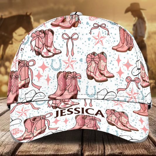 Bottes et nœuds de cowgirl Coquette - Casquette de cowgirl classique personnalisée