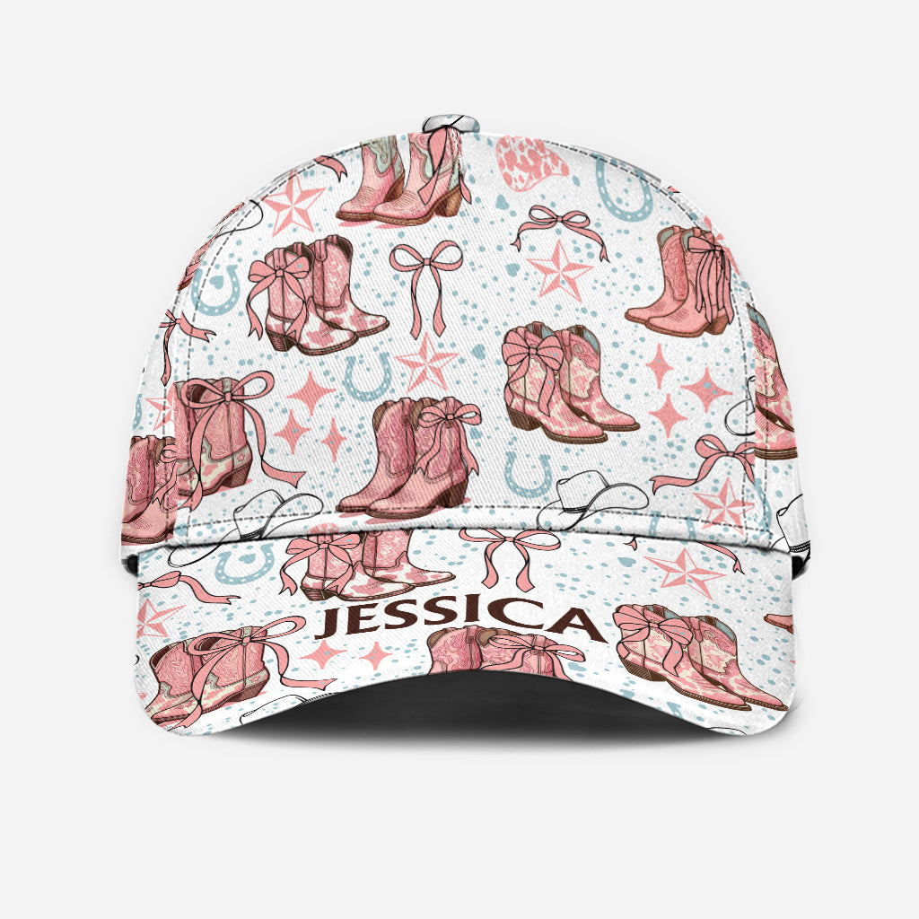 Bottes et nœuds de cowgirl Coquette - Casquette de cowgirl classique personnalisée