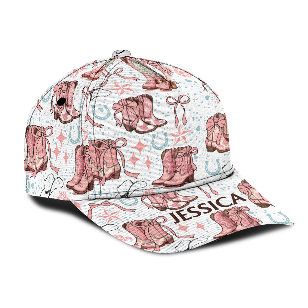 Bottes et nœuds de cowgirl Coquette - Casquette de cowgirl classique personnalisée