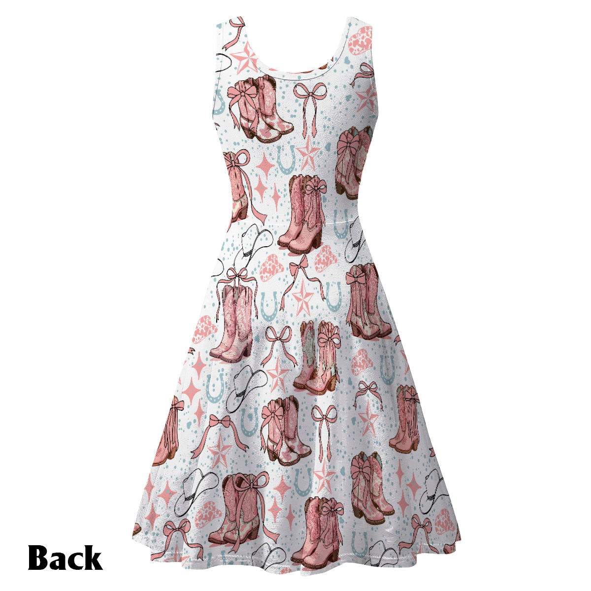 Bottes et nœuds de cowgirl Coquette - Robe de cowgirl sans manches personnalisée