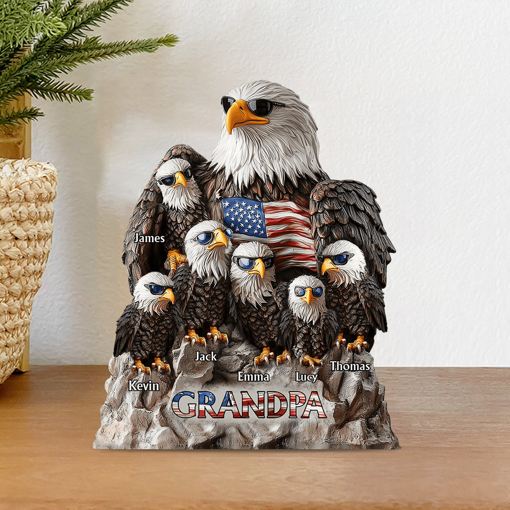 Strong Papa - Personalized Father Custom Shaped Acrylic Plaque