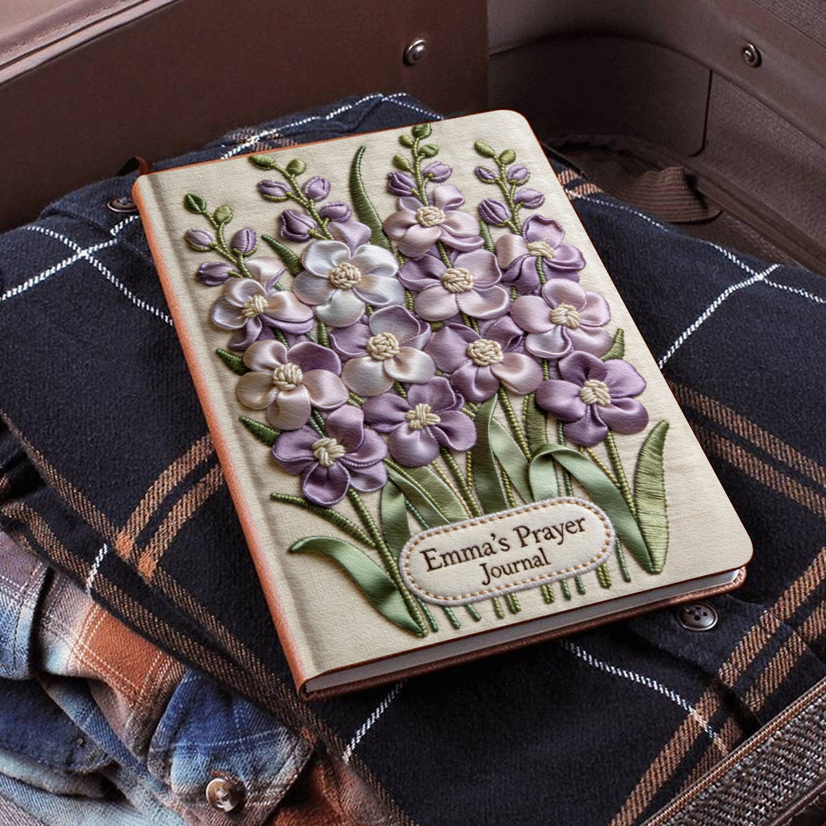Custom Birth Flower & Name - Personalized Christian Leather Journal