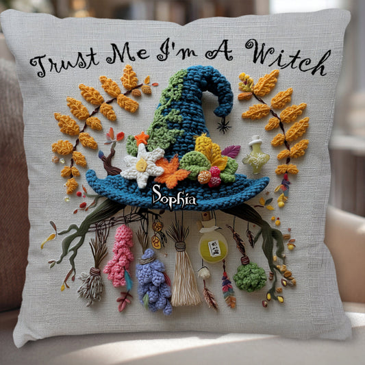 Trust Me I'm A Witch - Personalized Witch Throw Pillow