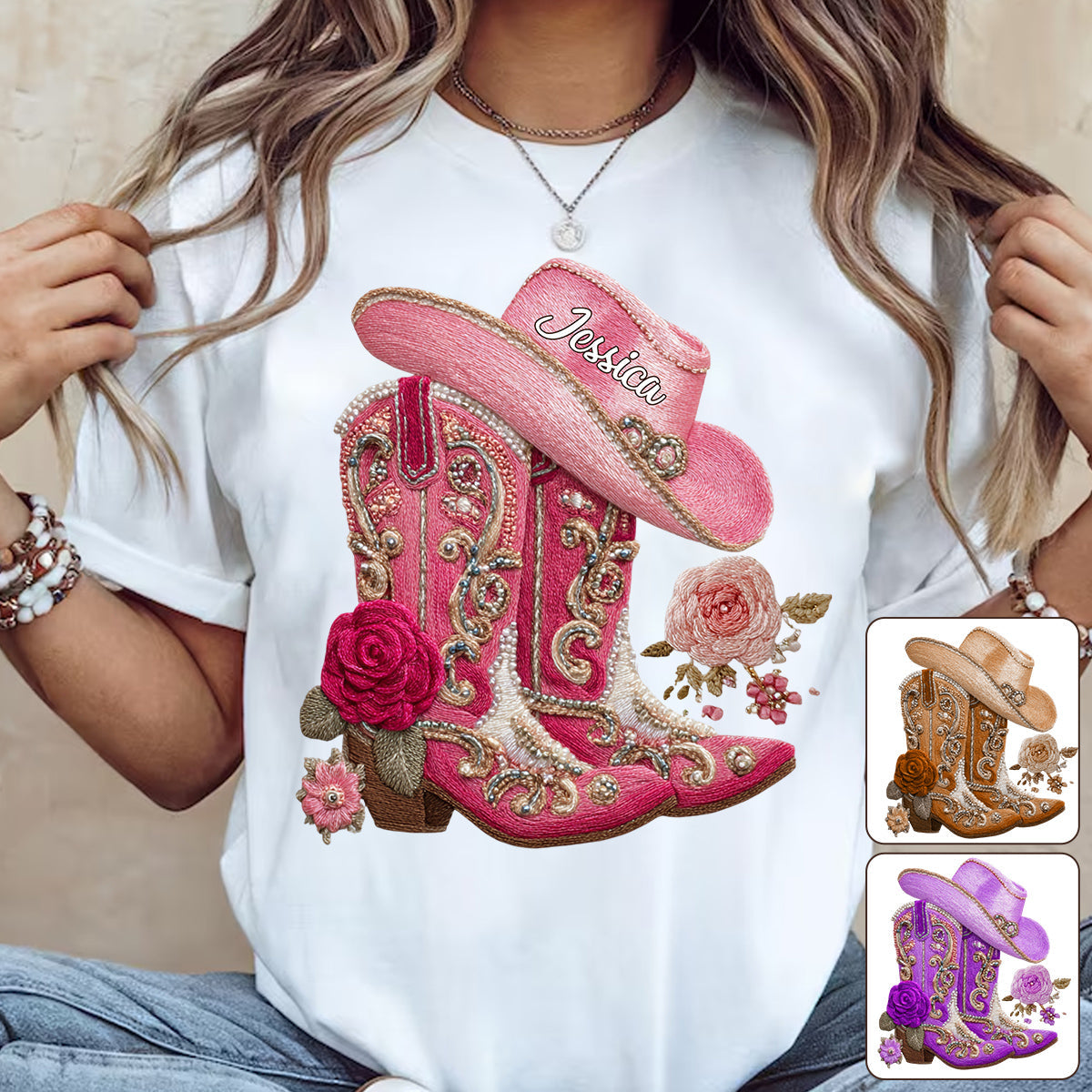 Bottes de cowgirl - T-shirt et sweat à capuche personnalisés pour cowgirl