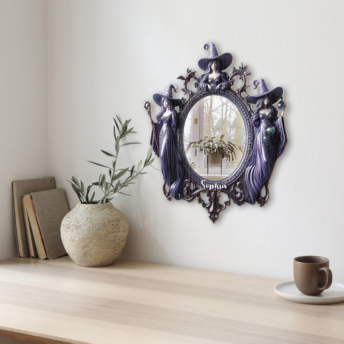 Miroir mural personnalisé « Trois Sorcières »